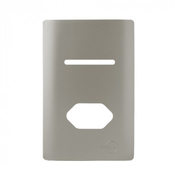 Placa p/ 1 Interruptor + tomada 4x2 - Novara Aço Placa p/ 1 Interruptor + tomada 4x2 - Novara Aço